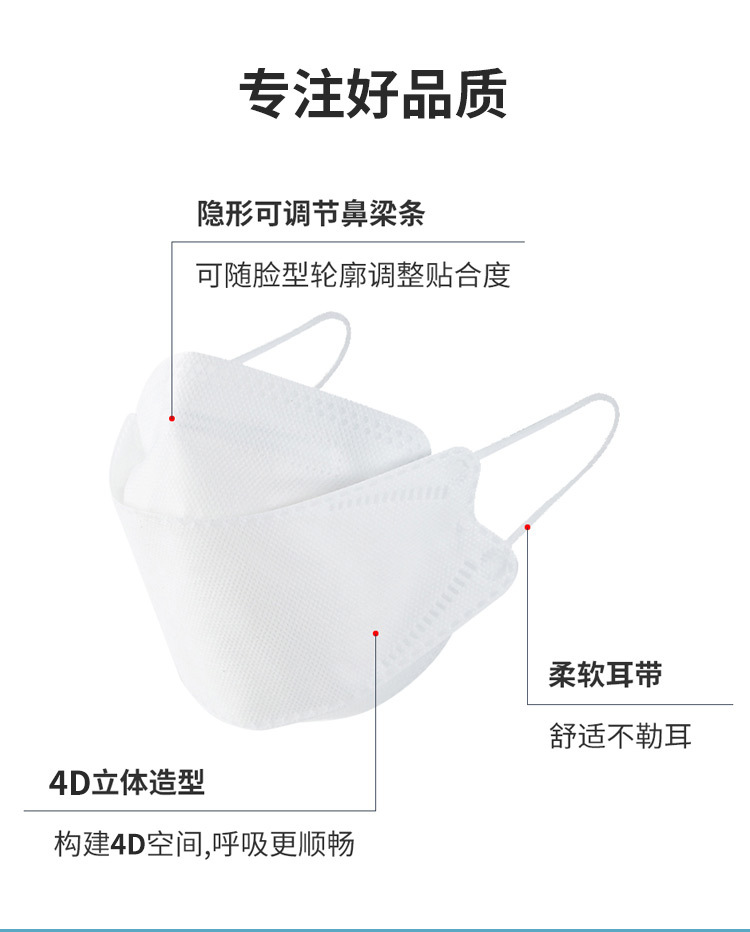 Korean Kf94 Fish Mouth Willow Leaf-Shaped KN95 Disposable Mask Silk Screen Logo Black Mask Factory Wholesale