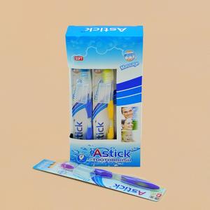 Foreign trade wholesale toothbrush Astick 618 # (12 / box) in the hair with plastic caps
