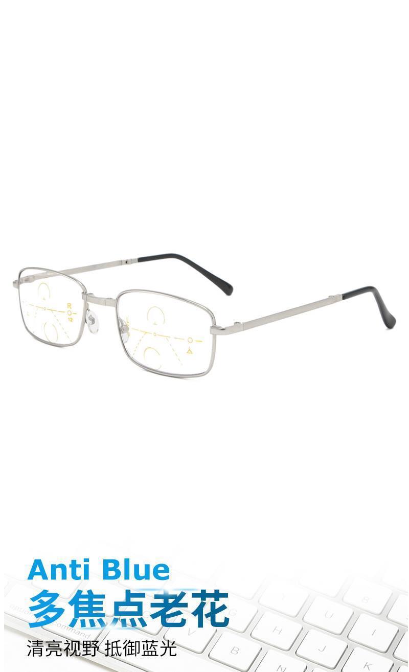 Folding anti-blue reading glasses for men anti-fatigue Smart Zoom progressive Multi-focus reading glasses Folding anti-blue reading glasses for men anti-fatigue Smart Zoom progressive Multi-focus reading glasses