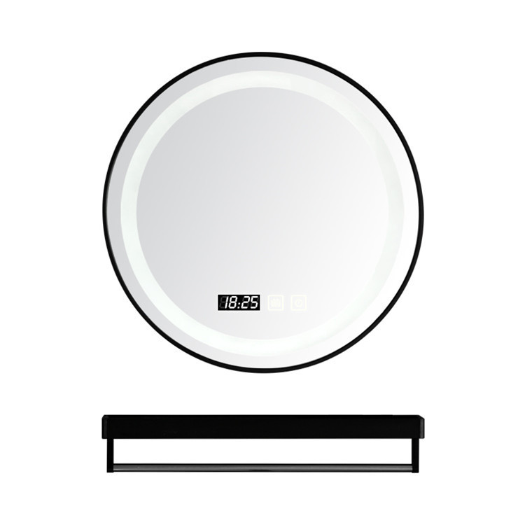 Smart Mirror Toilet with Light Antifog Glasses Bathroom Wall-Mounted Touch Screen LED Light Toilet round Bathroom Mirror