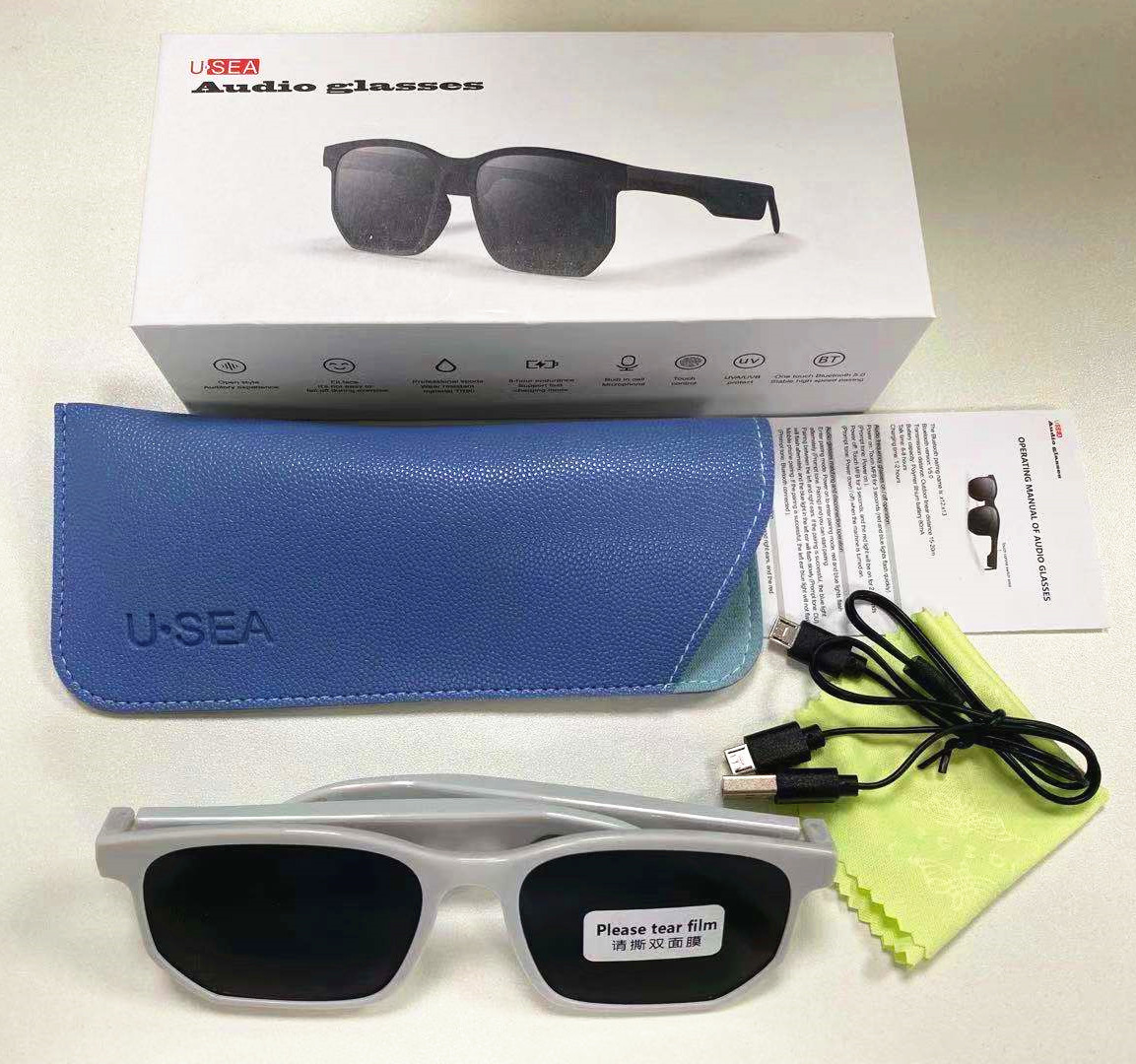 Cross-Border Anti-Blue Ray Headset 5.0 Audio Wireless Sports Waterproof Running Smart Bluetooth Glasses Headset Jie Li Cross-Border Anti-Blue Ray Headset 5.0 Audio Wireless Sports Waterproof Running Smart Bluetooth Glasses Headset Jie Li