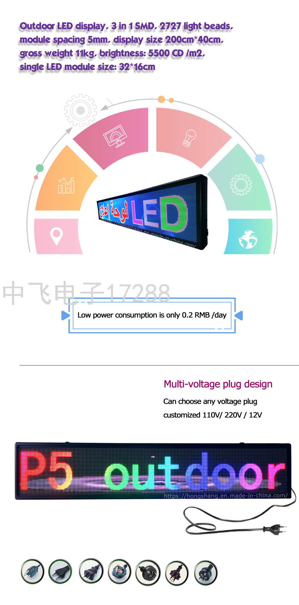 Professional Production of LED Billboard Activity LED Screen Display Signboard Foreign Trade Hot Selling LED Light Board