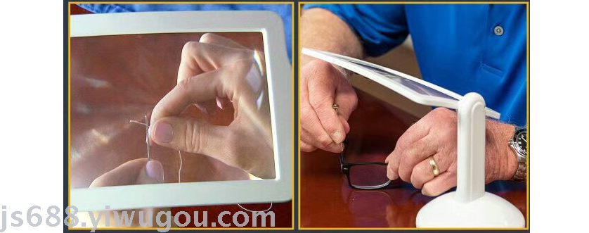 LED screen magnifier reading glasses 180 degrees rotating bracket