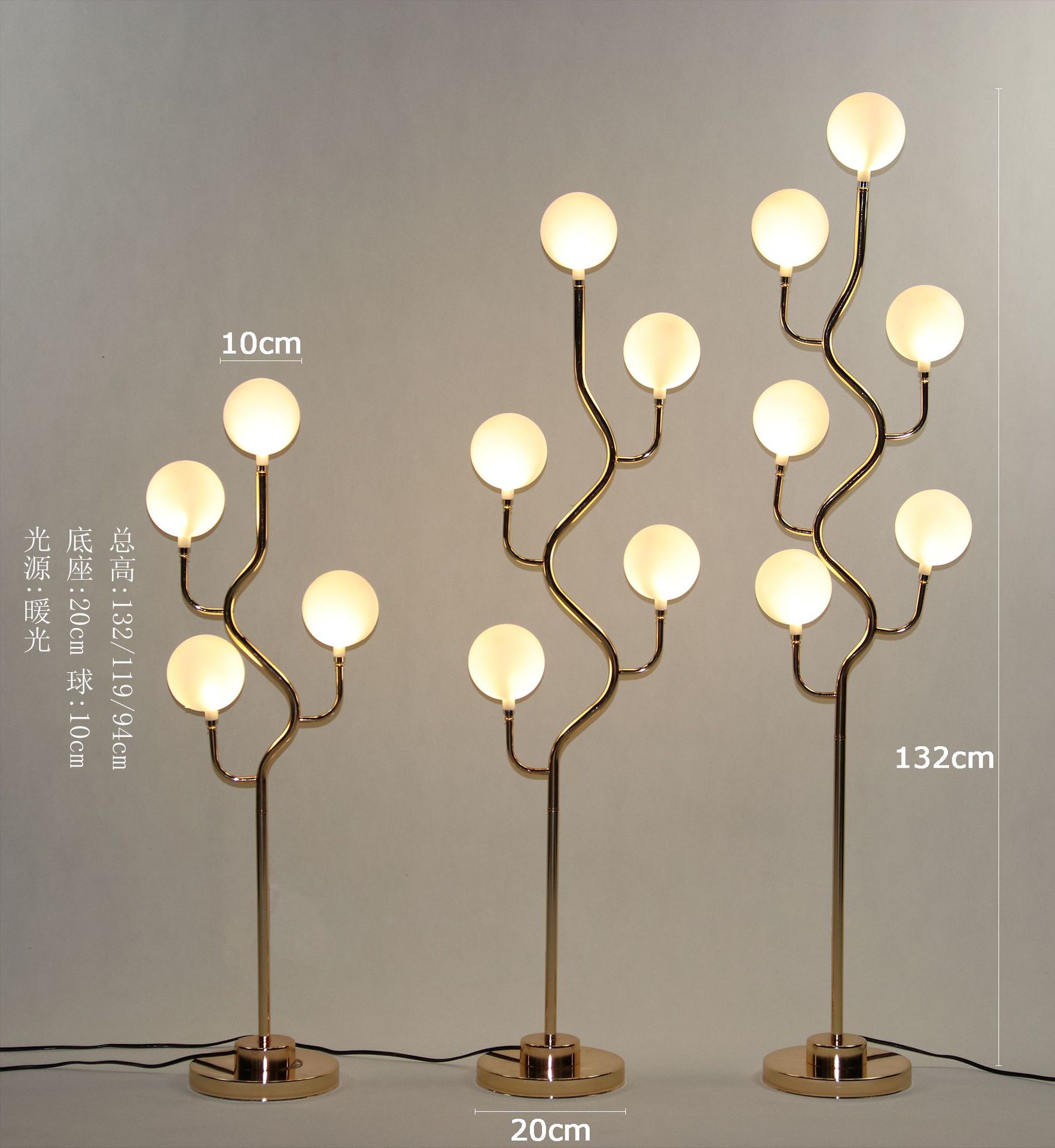 New Wedding Iron Electroplating Curved Shape 6 Head the Best of Youth Road Lead Lamp Decoration Ornaments