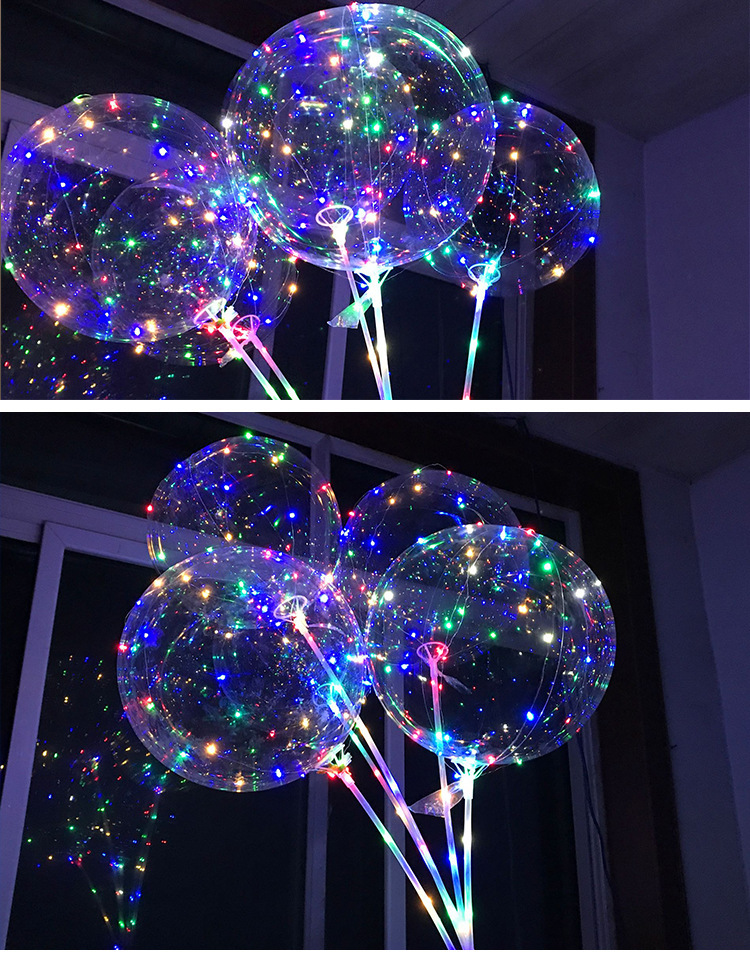 Mesh Red Balloon with Light Glow LED Colored Lamp Balloon Flash Floating New Year Christmas Glow Bounce Ball Whole