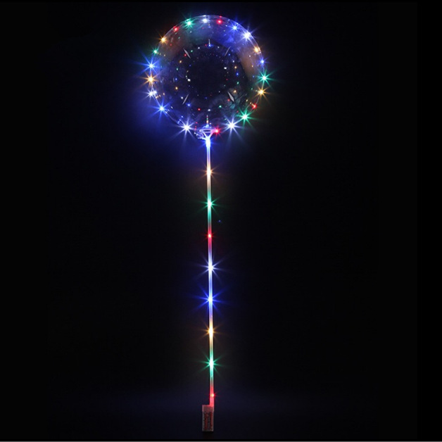 Mesh Red Balloon with Light Glow LED Colored Lamp Balloon Flash Floating New Year Christmas Glow Bounce Ball Whole