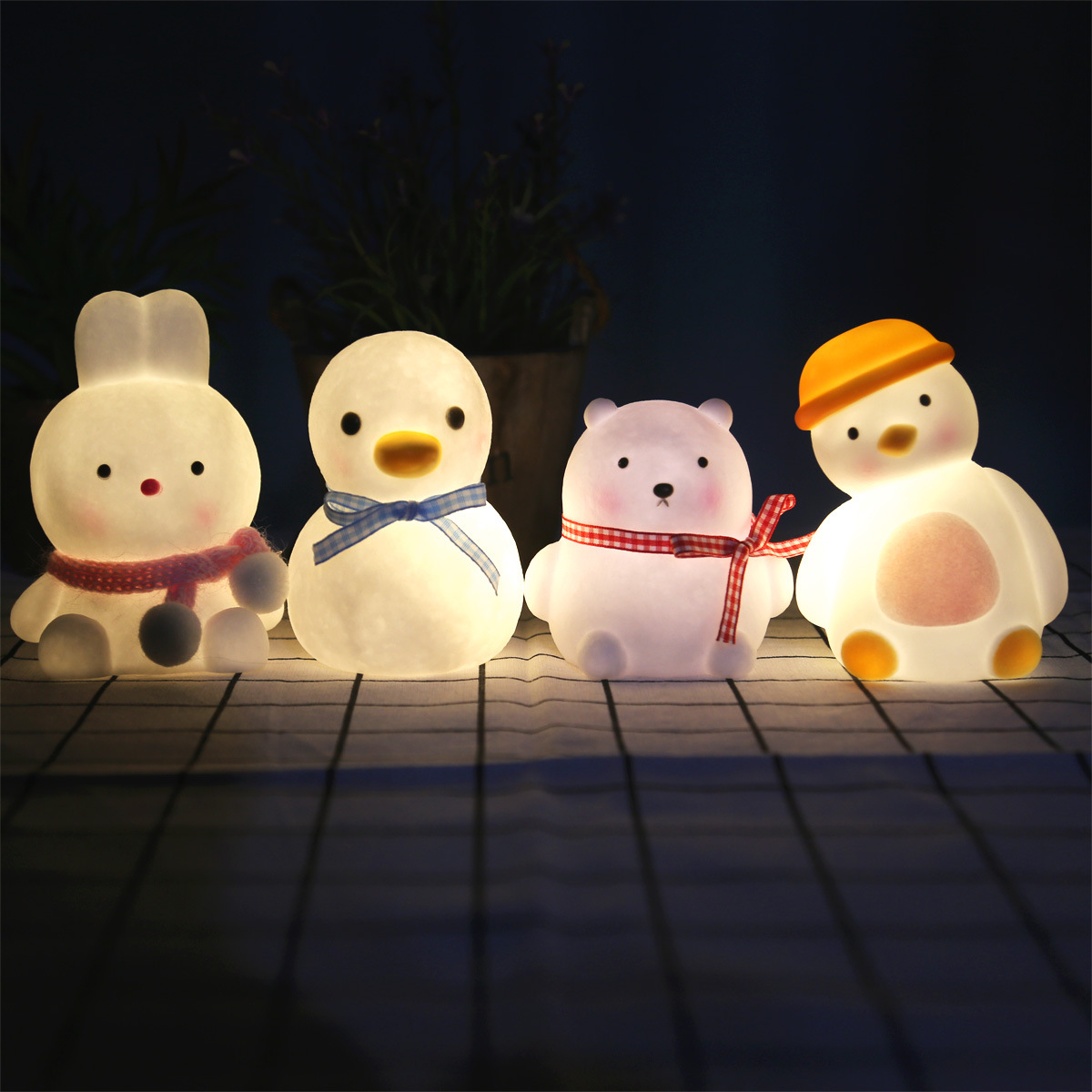 Popular Led Vinyl Small Night Lamp Duck Cartoon Ins Creative Night Market Stall Supply Night Market luminous toys