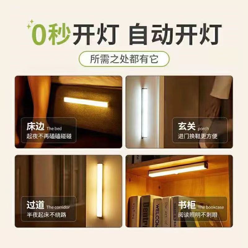 Body Induction Strip USB Charging Small Night Lamp Wardrobe Led Creative BedsideUse Student Learning Indoor Desk Lamp