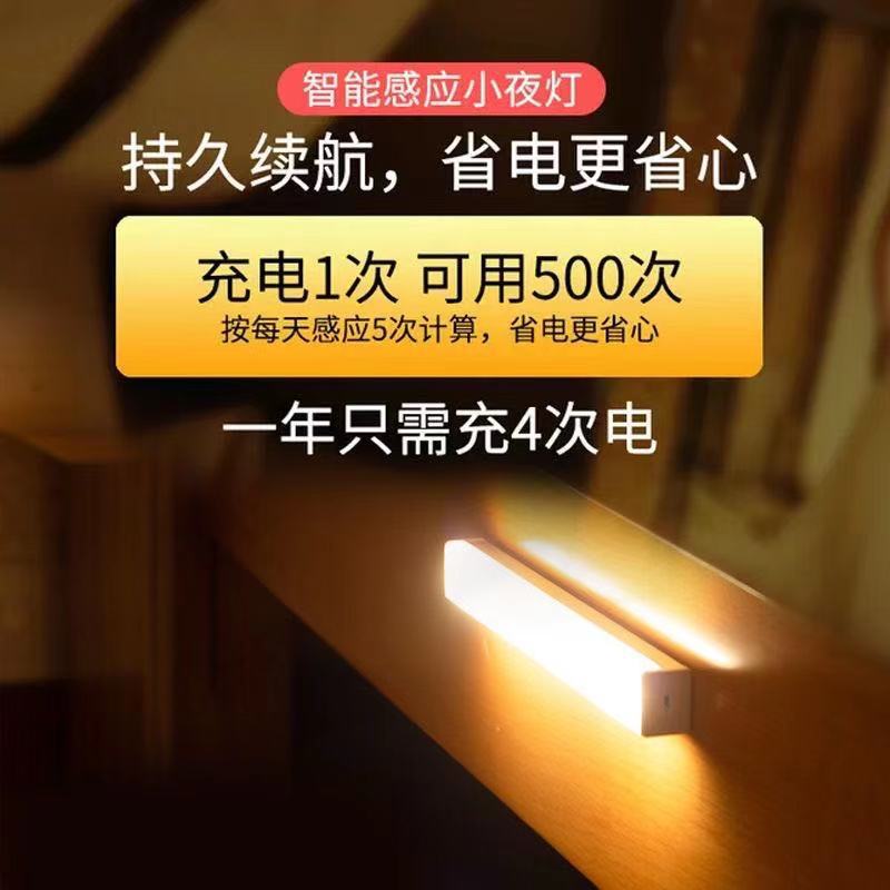 Body Induction Strip USB Charging Small Night Lamp Wardrobe Led Creative BedsideUse Student Learning Indoor Desk Lamp