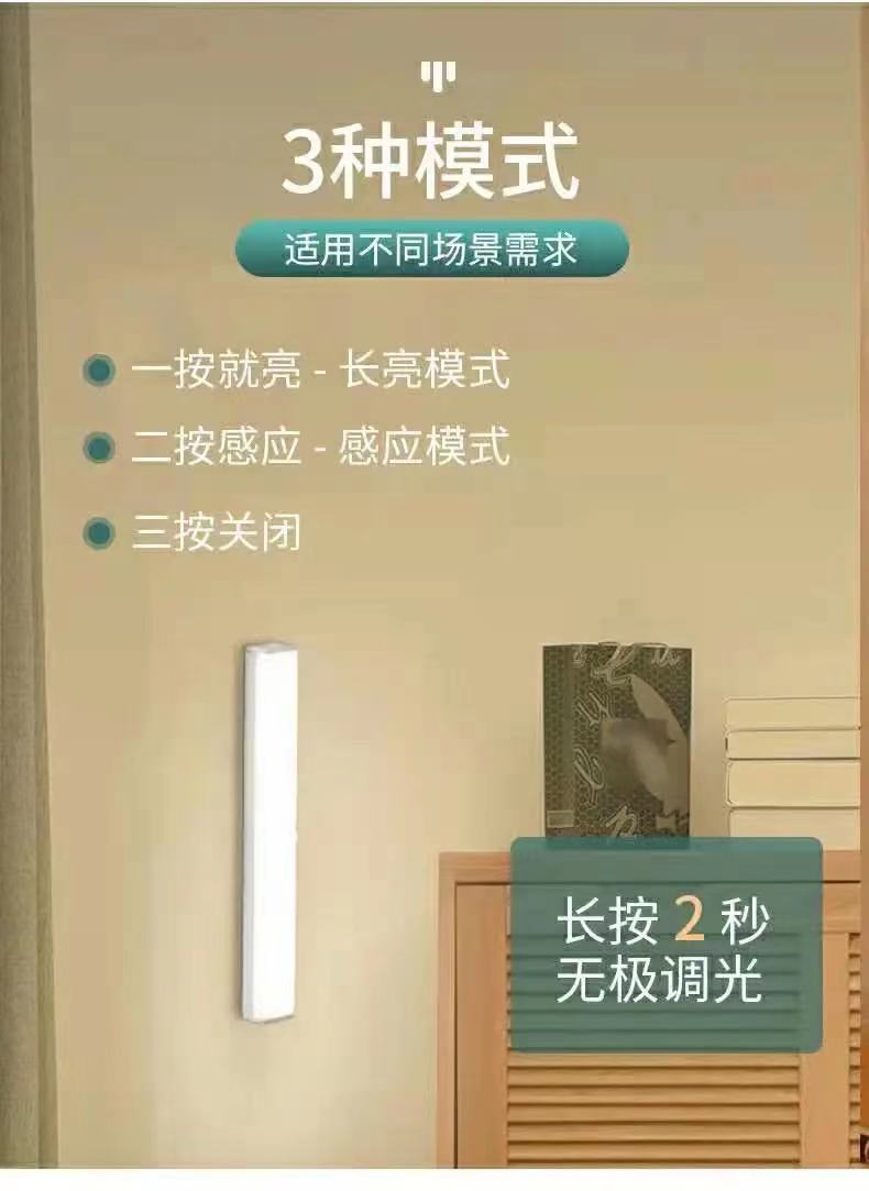 Body Induction Strip USB Charging Small Night Lamp Wardrobe Led Creative BedsideUse Student Learning Indoor Desk Lamp