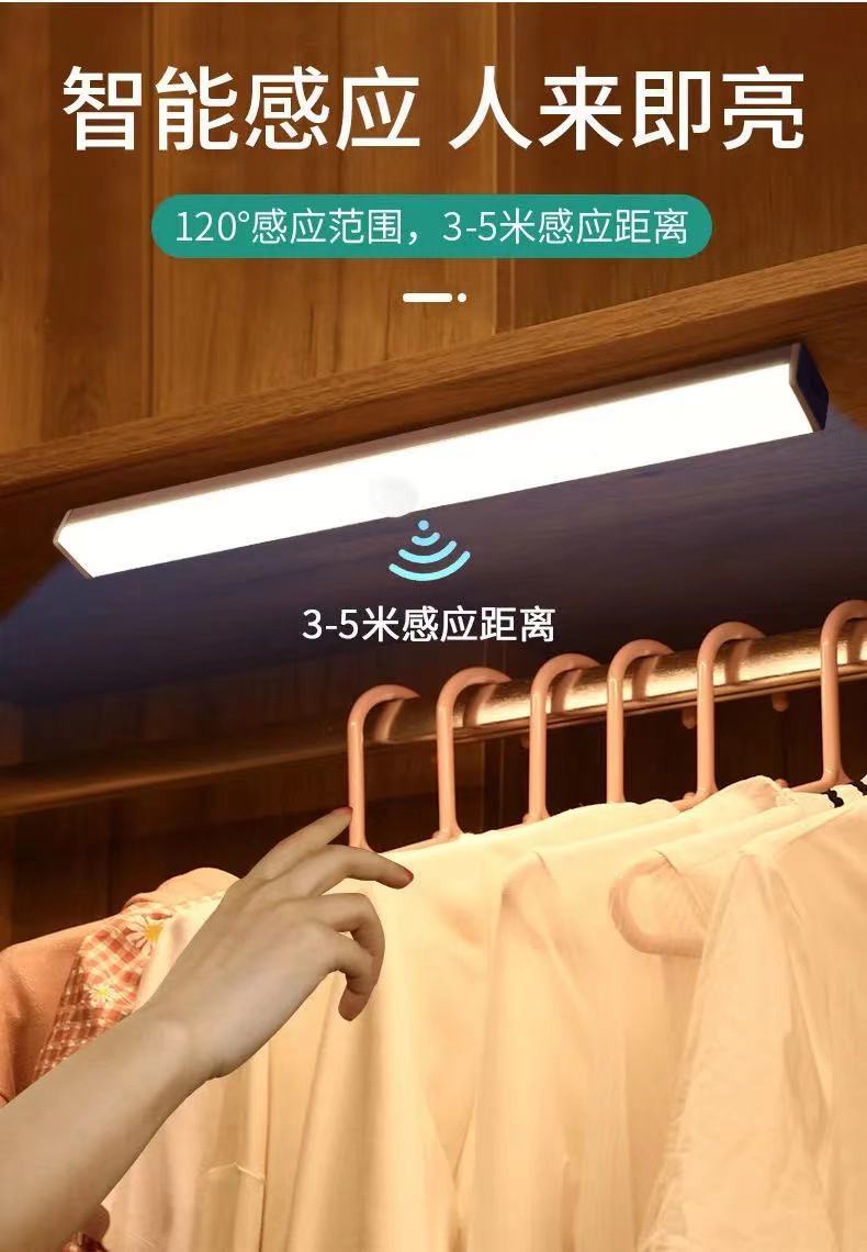 Body Induction Strip USB Charging Small Night Lamp Wardrobe Led Creative BedsideUse Student Learning Indoor Desk Lamp