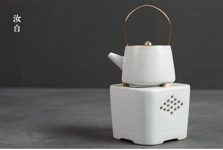 JapaneseStyle LoopHandled Teapot Coarse Pottery Teapot Warm Teapot Alcohol Lamp TeaBoiling Stove Ceramic Kung Fu Tea Set
