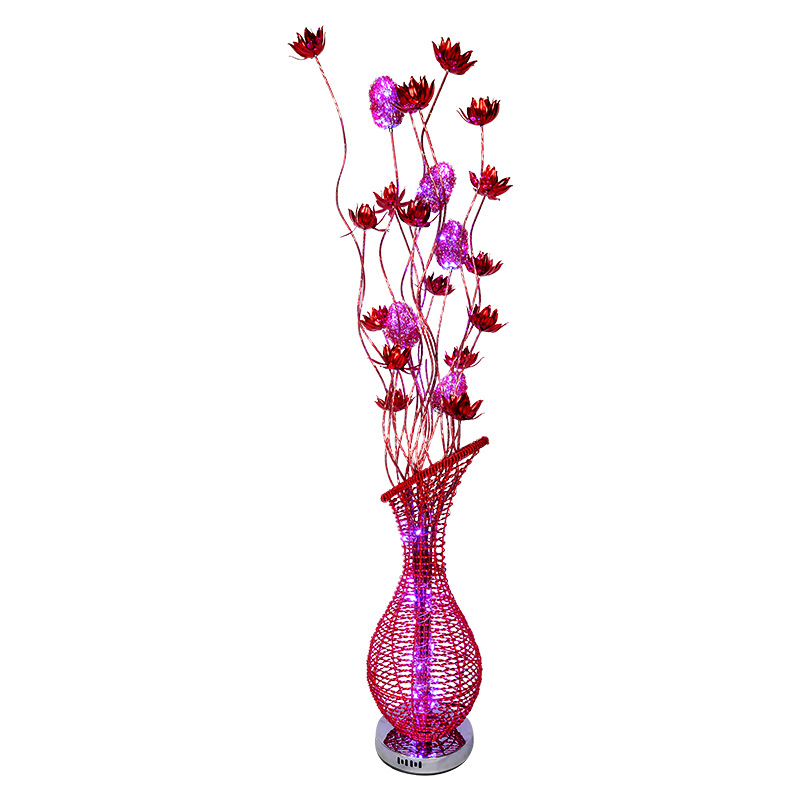 Led Red Floor Lamp Wedding Road Lead Aluminum Steel Artisan Vase Creative Living Room Decoration Nordic Style