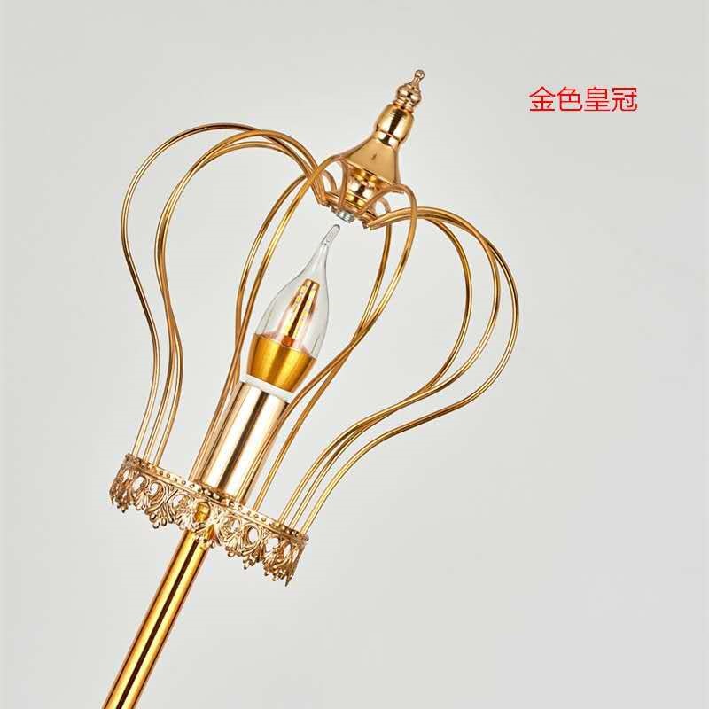 Wedding Props Wrought Iron Electroplated Diamond Three-Piece Set Crown Road Lead Lamp Decoration Stage Site Layout