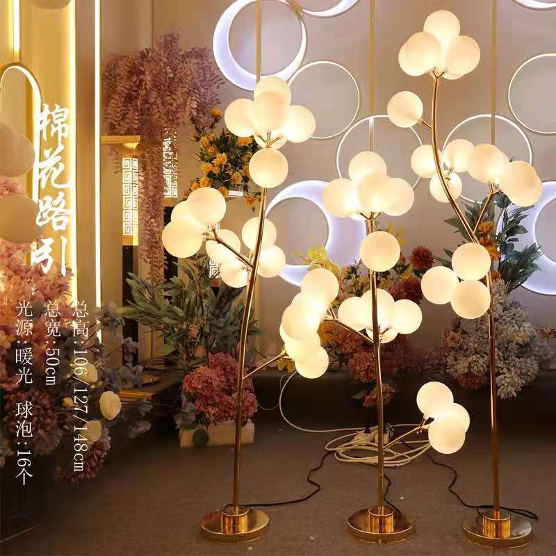 New Wedding Iron Plating Cotton Road Lead Lamp Wedding Props Decoration Stage Decoration Light