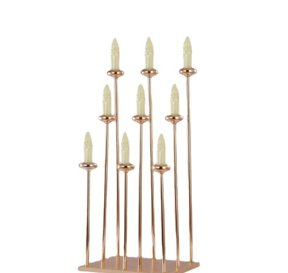 New Wedding Props Road Lead Iron Plating 9 Candles Candlestick Lamp Hotel Wedding Hall Layout Decoration Ornaments