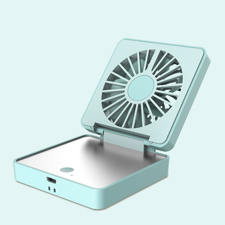The New folding pocket fan usb charging mini handheld fan student portable mirror small fan manufacturer