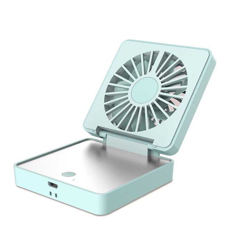 The New folding pocket fan usb charging mini handheld fan student portable mirror small fan manufacturer