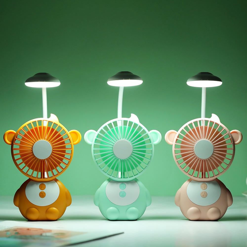Multi-function monkey spirit desk lamp small fan USB charging mobile power mini handheld small fan Multi-function monkey spirit desk lamp small fan USB charging mobile power mini handheld small fan