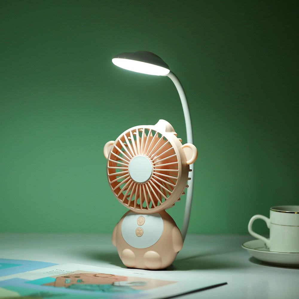 Multi-function monkey spirit desk lamp small fan USB charging mobile power mini handheld small fan Multi-function monkey spirit desk lamp small fan USB charging mobile power mini handheld small fan