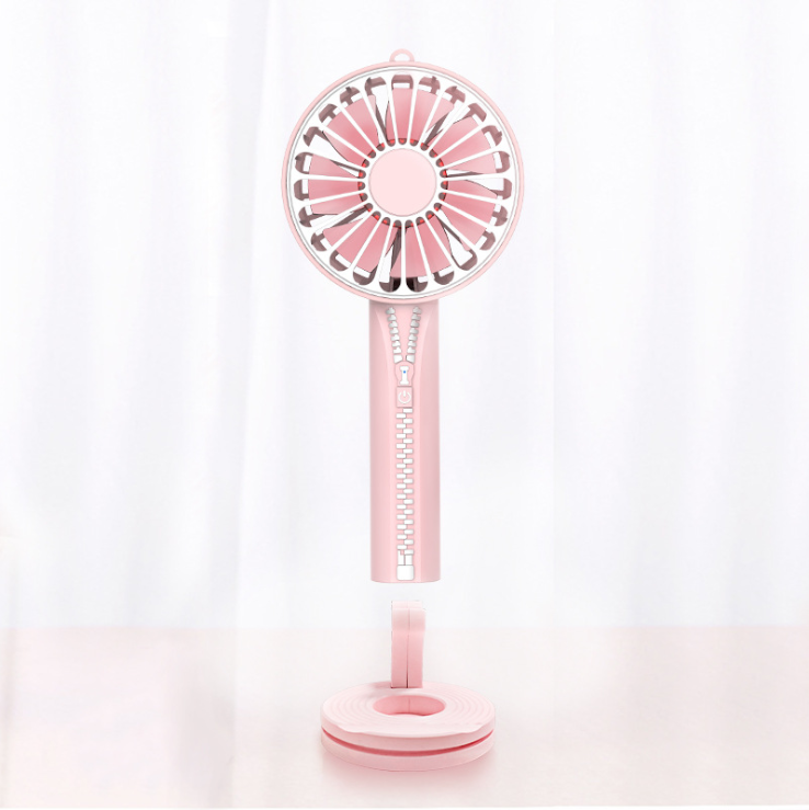Zipper Mini Hand-held Small Fan, USB Charging Portable Small Fan