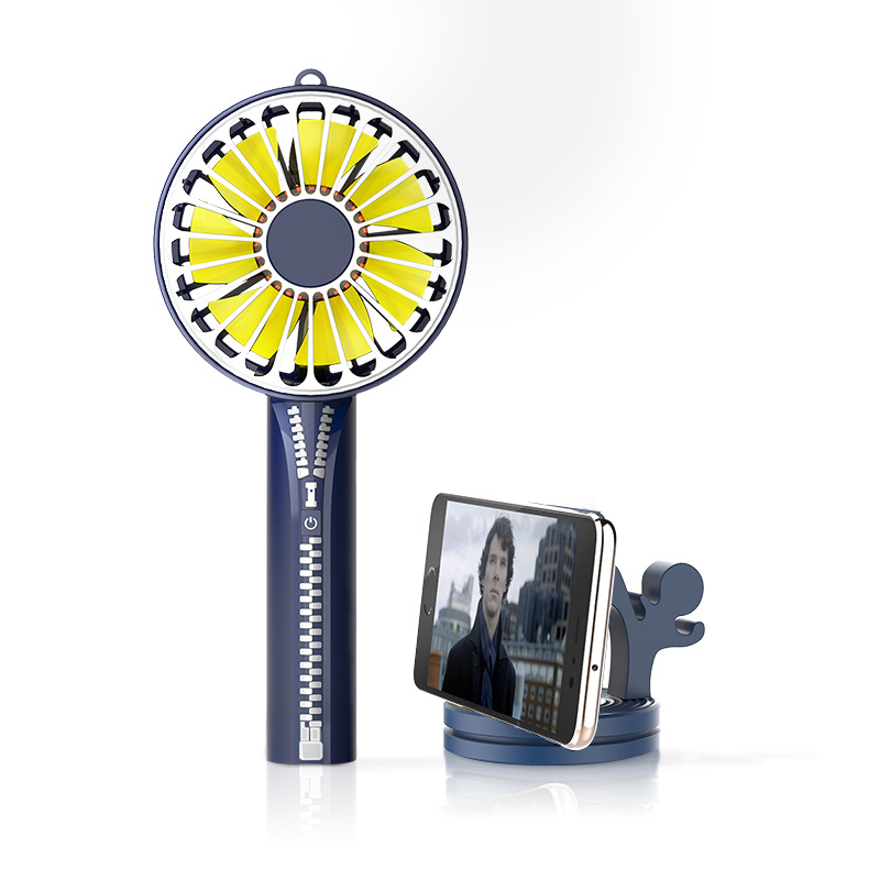 Zipper Mini Hand-held Small Fan, USB Charging Portable Small Fan