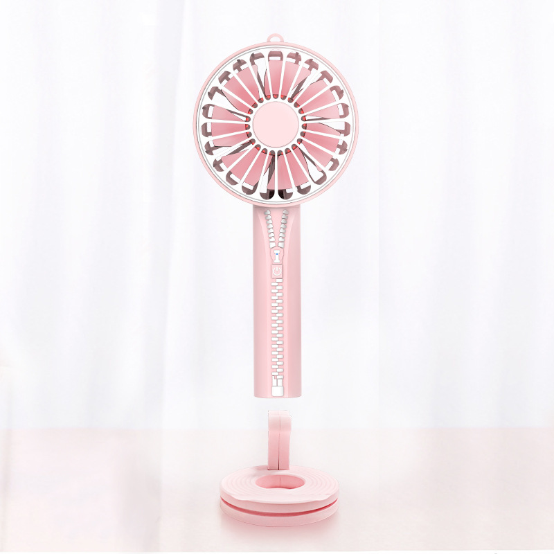Zipper Mini Hand-held Small Fan, USB Charging Portable Small Fan