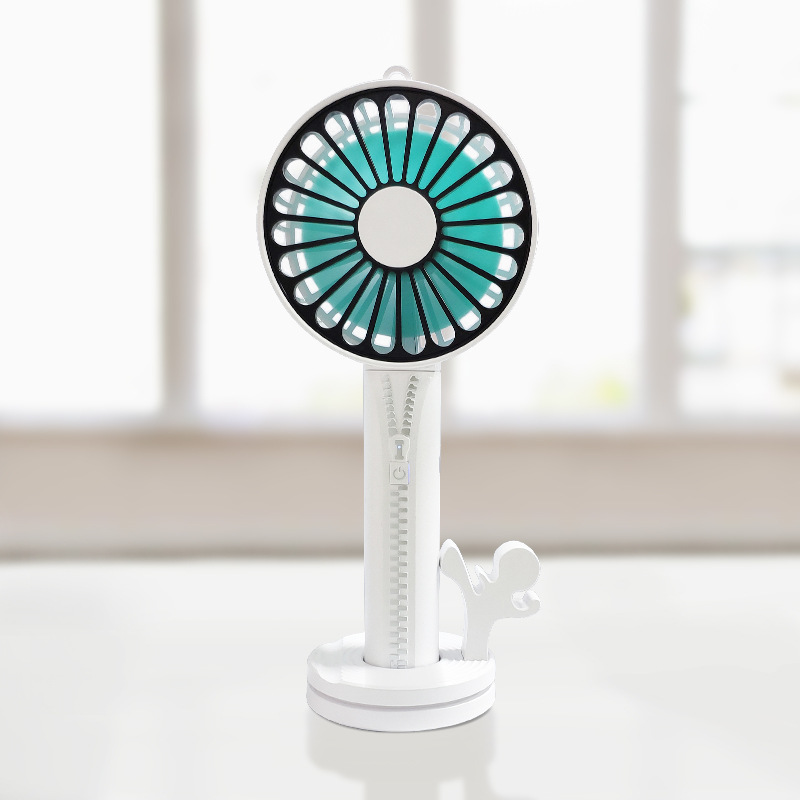 Zipper Mini Hand-held Small Fan, USB Charging Portable Small Fan