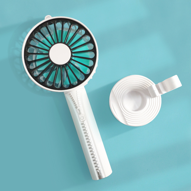 Zipper Mini Hand-held Small Fan, USB Charging Portable Small Fan