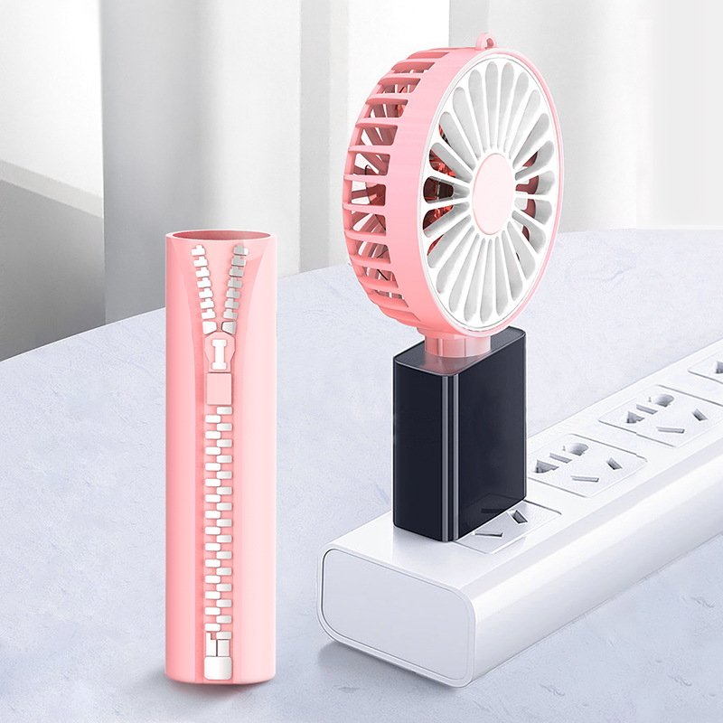 Zipper Mini Hand-held Small Fan, USB Charging Portable Small Fan