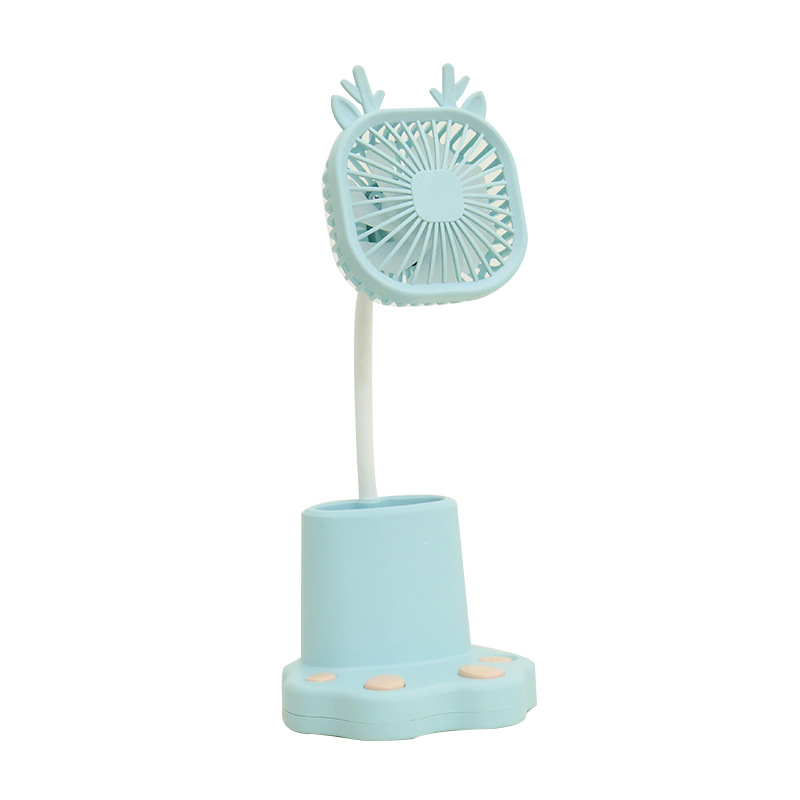 Summer New Creative Student Pen Holder Desktop USB Rechargeable Small Fan Handheld Portable Mini Bedside Electric Fan