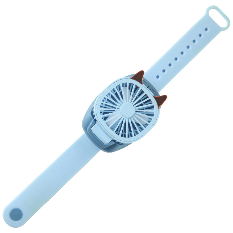 New Watch Fan Mini Handheld Spray Humidification Pocket Portable Folding Halter USB Rechargeable Small Fan