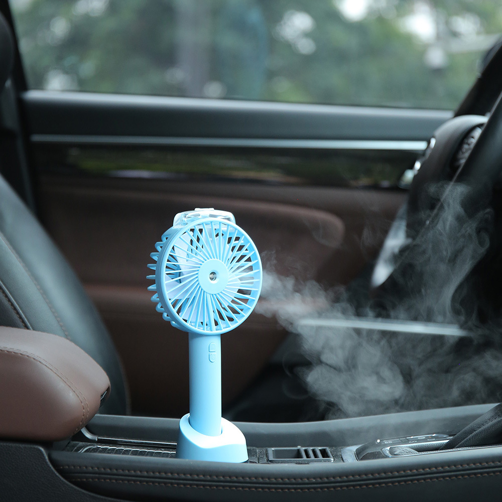 New Watch Fan Mini Handheld Spray Humidification Pocket Portable Folding Halter USB Rechargeable Small Fan