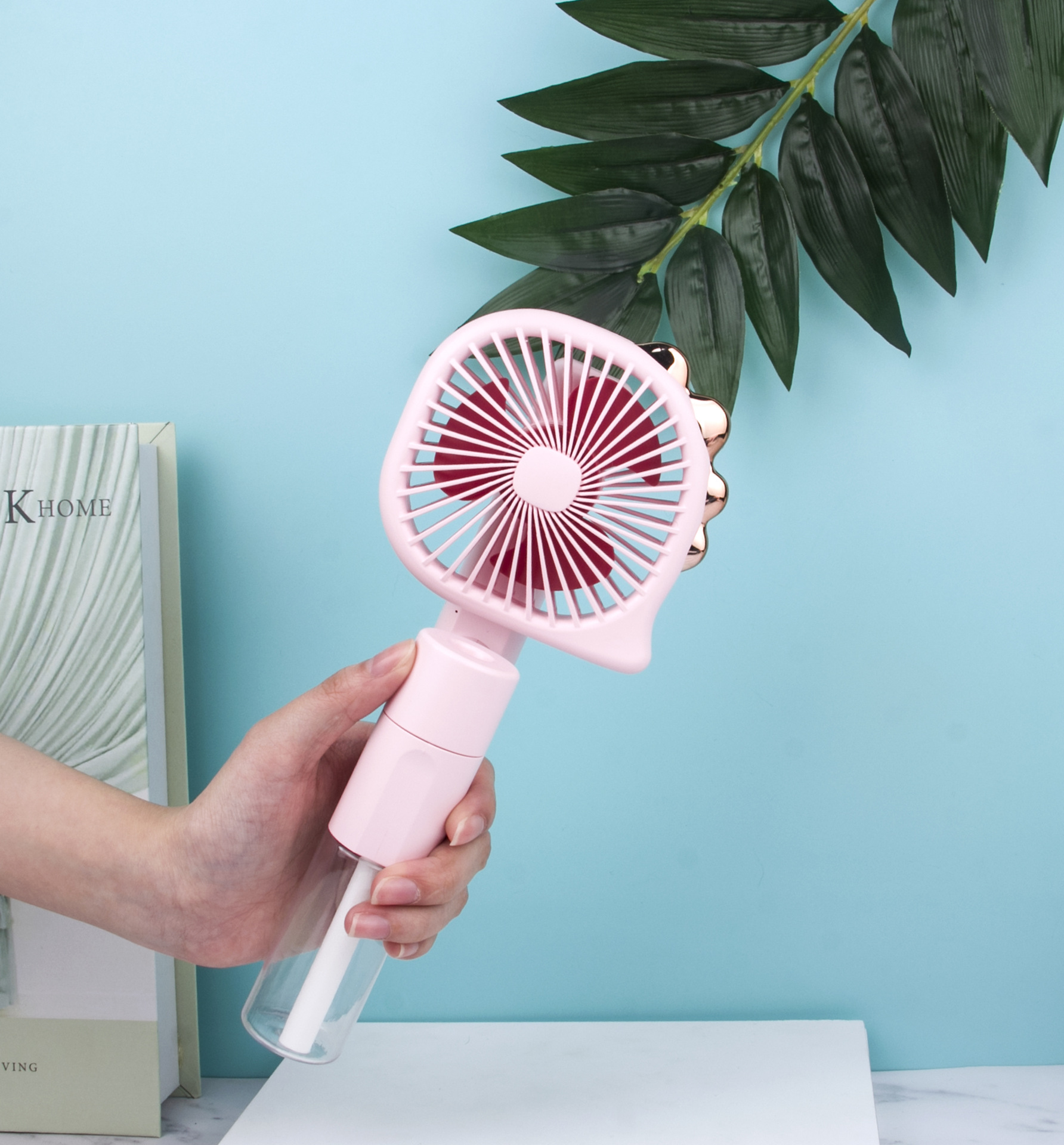 2021dinosaur Folding Spray Humidifying Student Portable Dormitory Office USB Rechargeable Small Fan