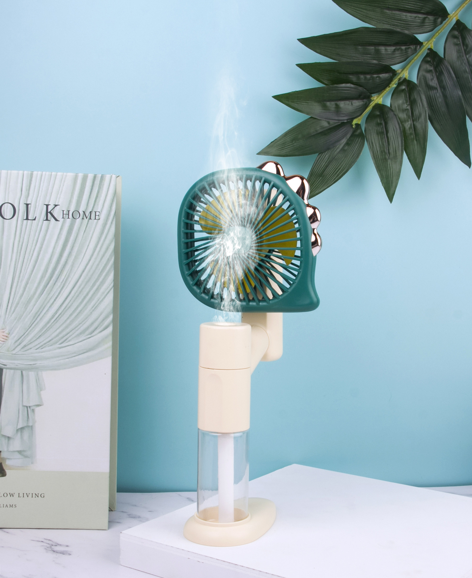 2021dinosaur Folding Spray Humidifying Student Portable Dormitory Office USB Rechargeable Small Fan