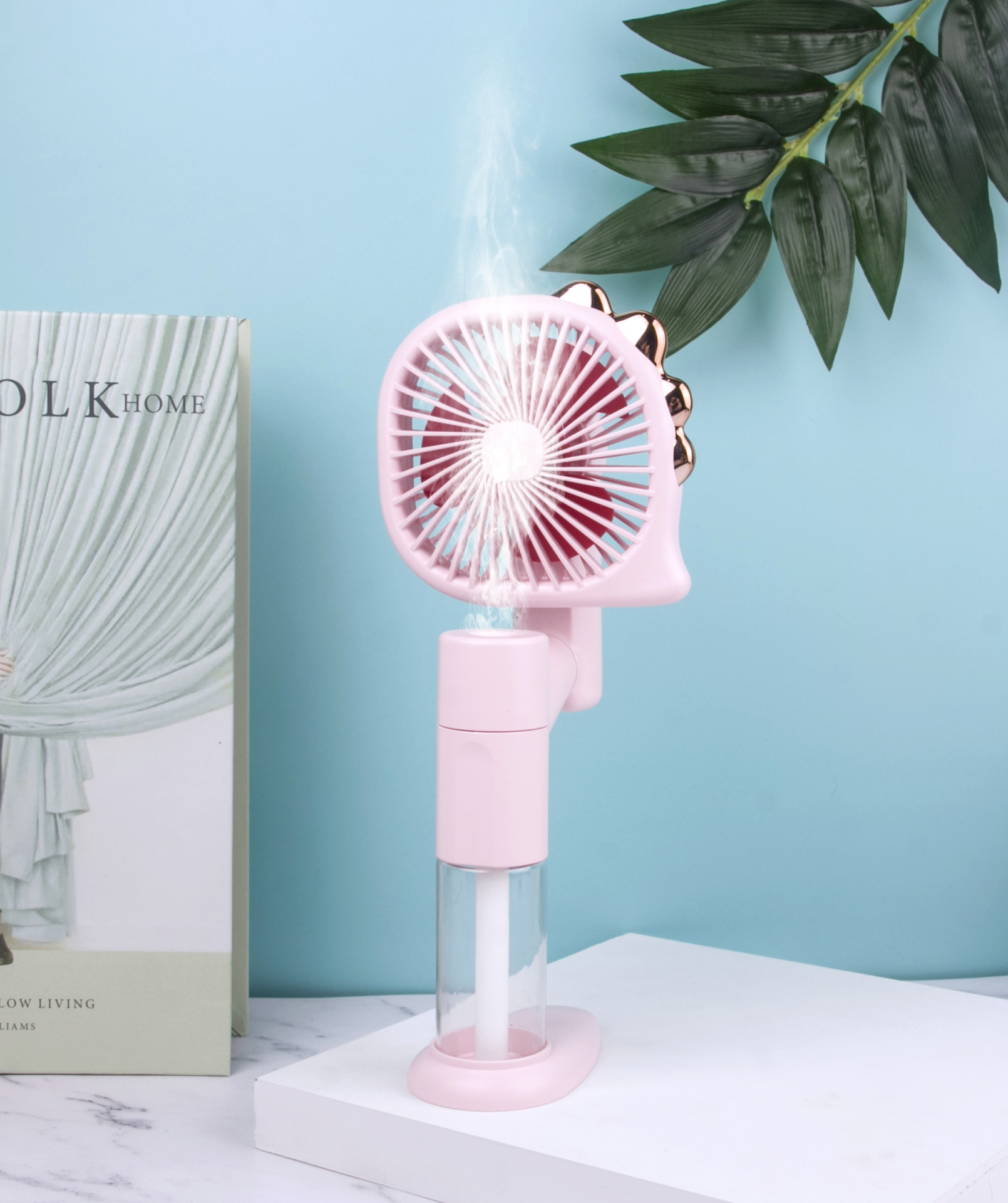 2021dinosaur Folding Spray Humidifying Student Portable Dormitory Office USB Rechargeable Small Fan