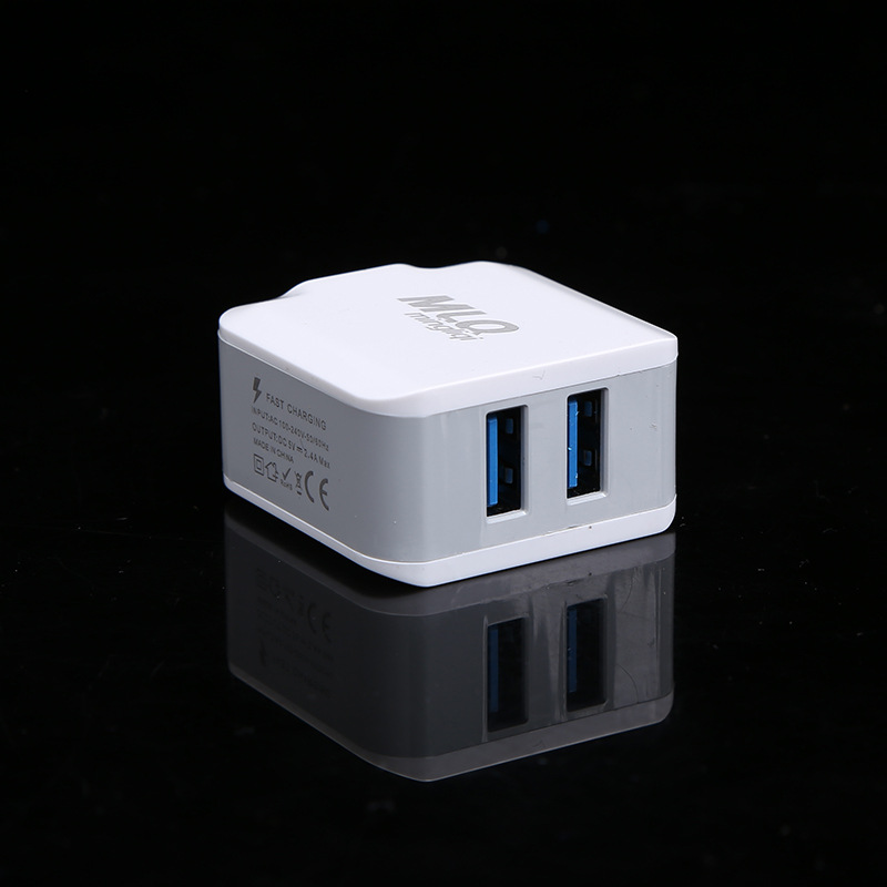 MLQ minliqi mobile phone charger 5v2.4a white meguiar USB power adapter dual port travel charging head