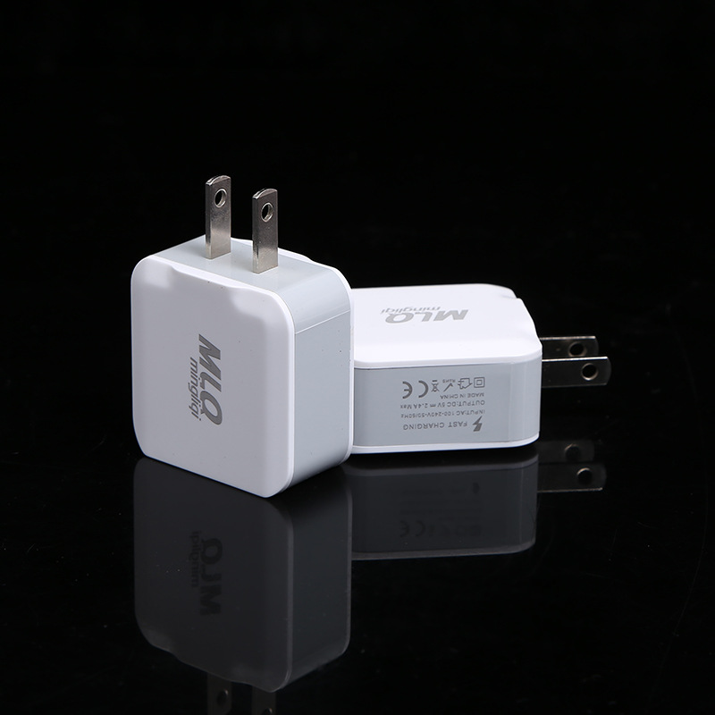 MLQ minliqi mobile phone charger 5v2.4a white meguiar USB power adapter dual port travel charging head MLQ minliqi mobile phone charger 5v2.4a white meguiar USB power adapter dual port travel charging head