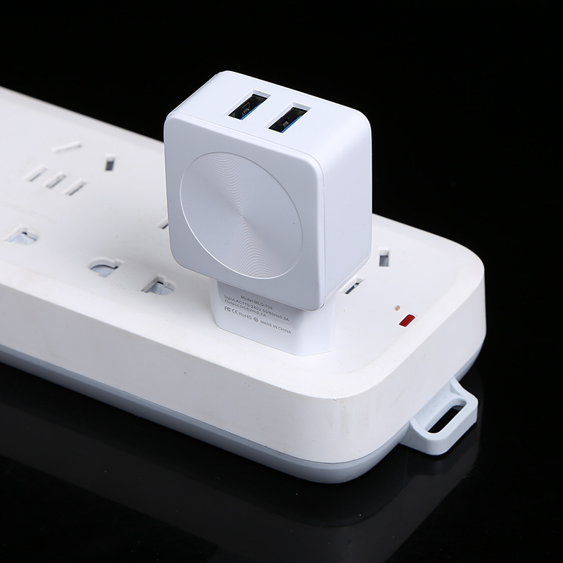 Minlich MLQ mobile charger dual port travel head USB power adapter 5v2.1a white
