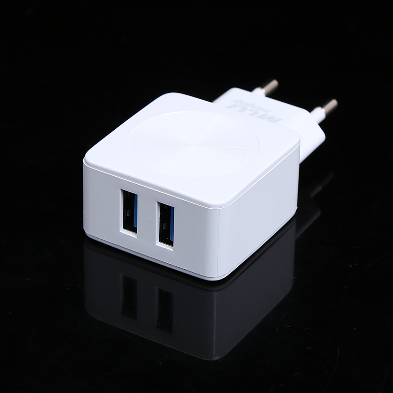 Minlich MLQ mobile charger dual port travel head USB power adapter 5v2.1a white Minlich MLQ mobile charger dual port travel head USB power adapter 5v2.1a white