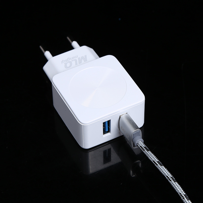 Minlich MLQ mobile charger dual port travel head USB power adapter 5v2.1a white Minlich MLQ mobile charger dual port travel head USB power adapter 5v2.1a white