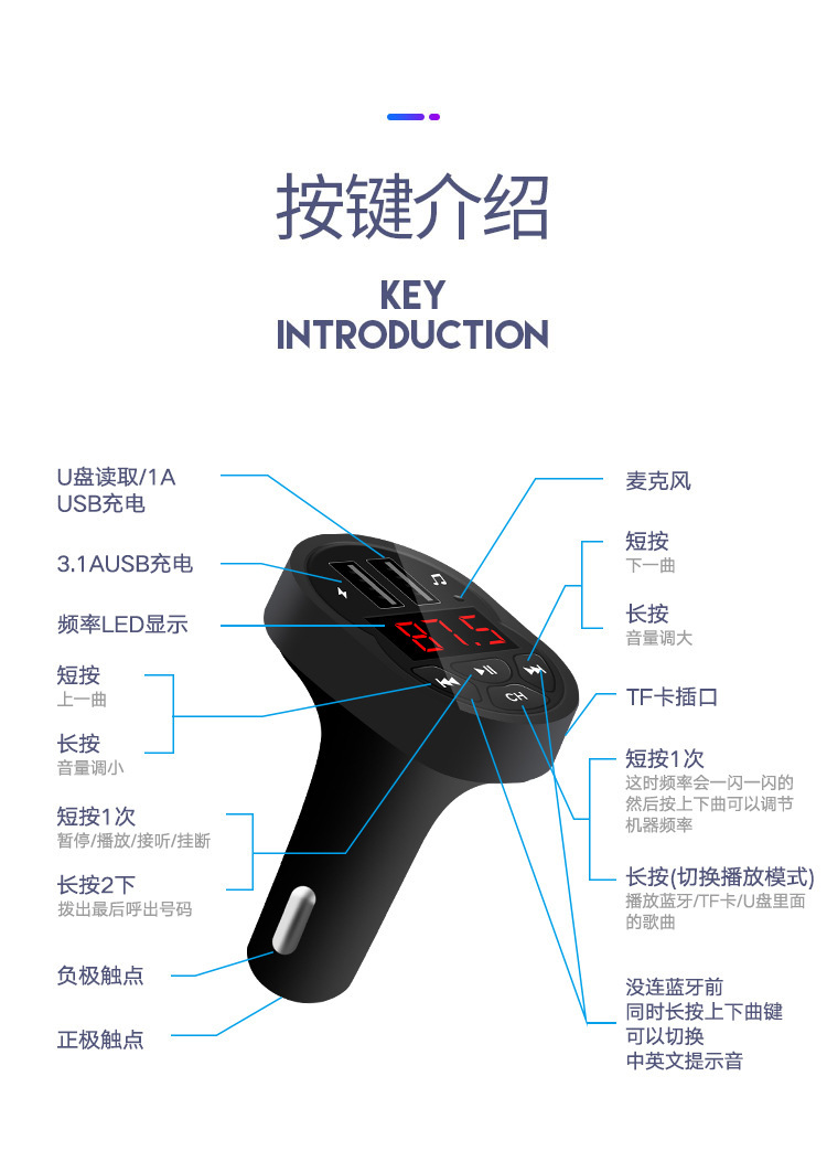 Vehicular Bluetooth MP3 Player A2 Smart Bluetooth Car Supplies Wholesale New Dual USB Card Charger Vehicular Bluetooth MP3 Player A2 Smart Bluetooth Car Supplies Wholesale New Dual USB Card Charger
