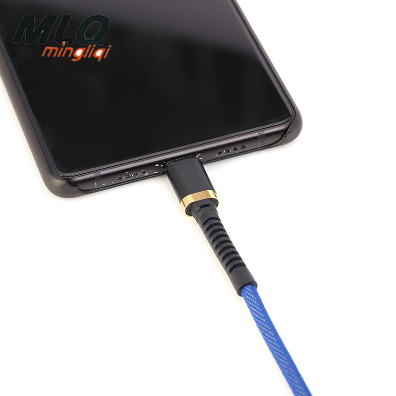 MLQ minliqi 2m mobile phone data cable usb quick charging braided 2.4a applicable android type-c charger cable