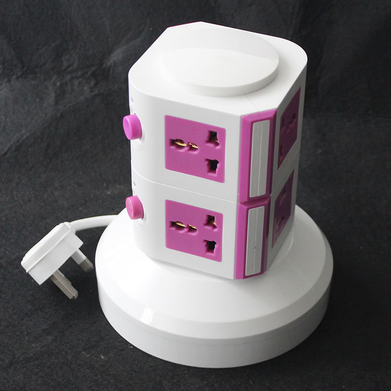 Red 2usb Two-Layer British Plugs Socket Power Strip Power Strip Patch Board Patch Board