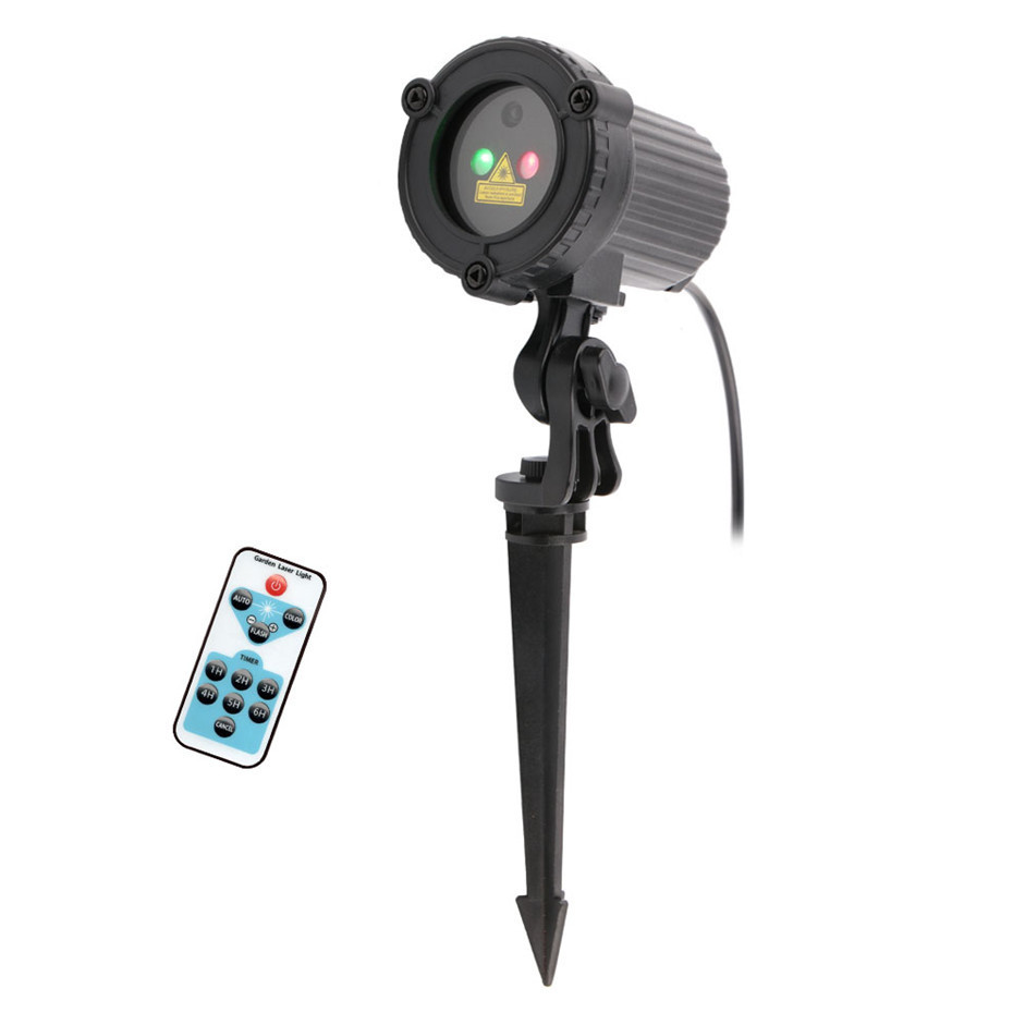 Outdoor Waterproof Laser Light Red and Green Laser Light Garden Lamp Ground Plugged Light