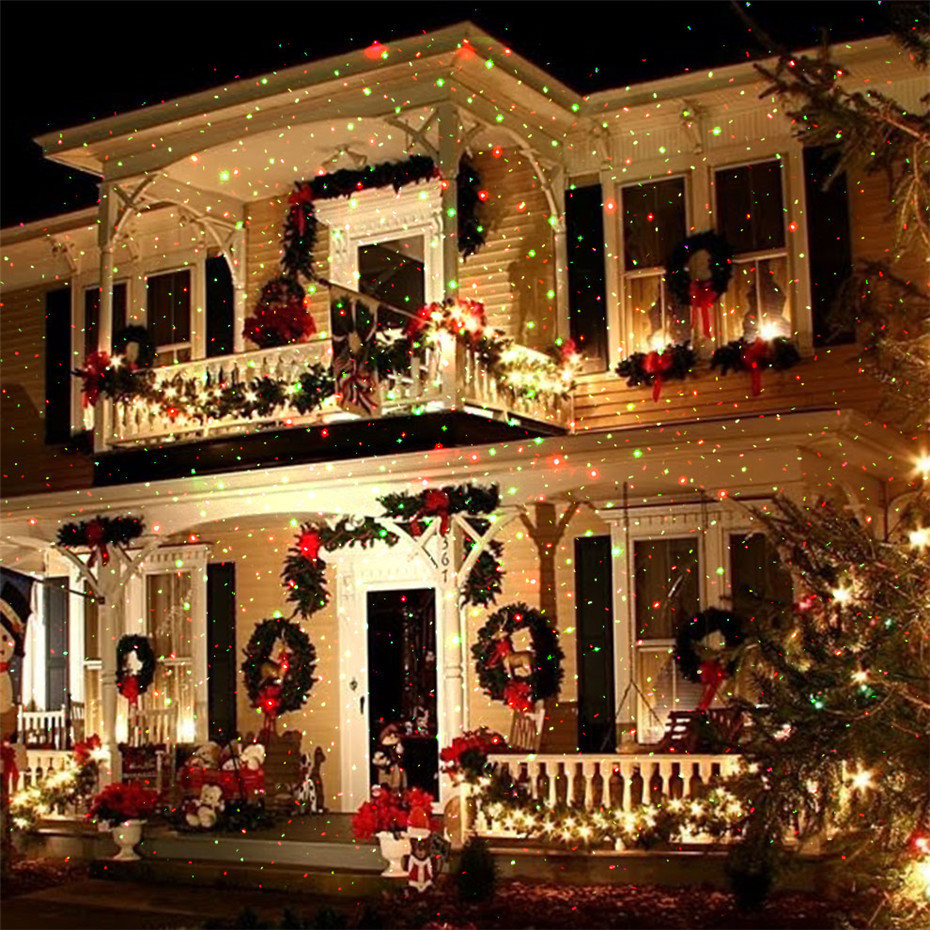 Outdoor Waterproof Laser Light Red and Green Laser Light Garden Lamp Ground Plugged Light