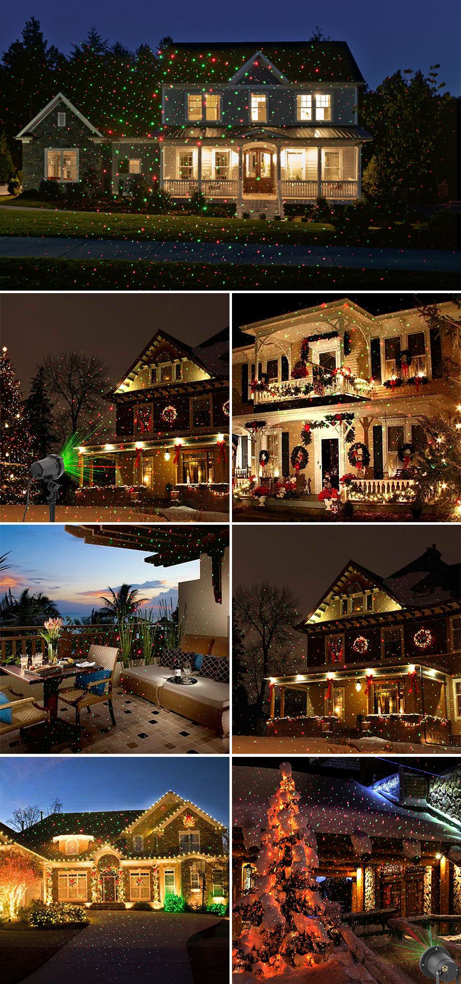 Outdoor Waterproof Laser Light Red and Green Laser Light Garden Lamp Ground Plugged Light