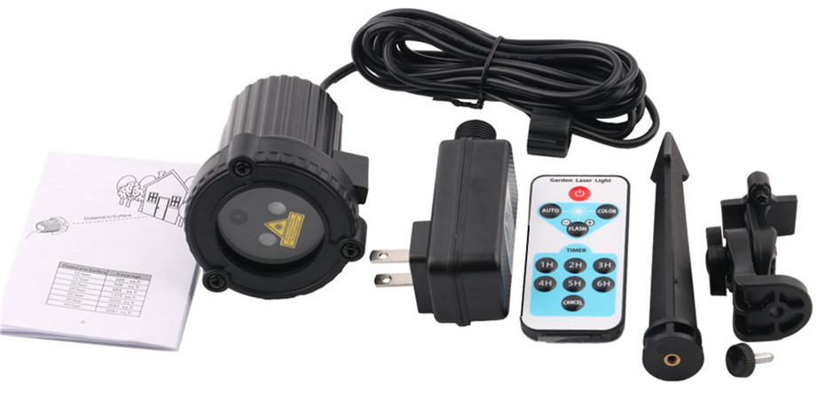 Outdoor Waterproof Laser Light Red and Green Laser Light Garden Lamp Ground Plugged Light