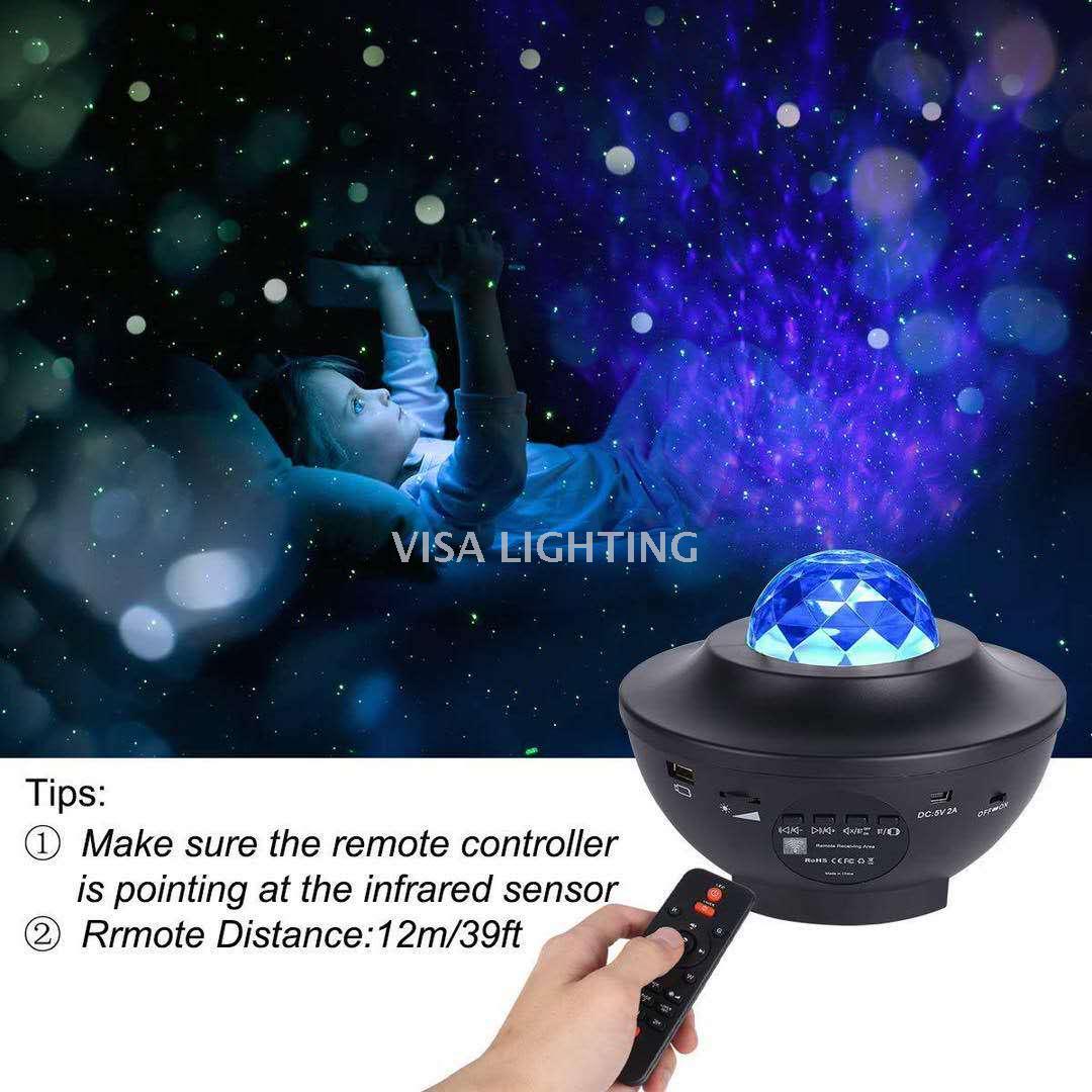 LED music Starry Sky Projection LIGHT LED Bluetooth voice controlled laser light full star flame water pattern light