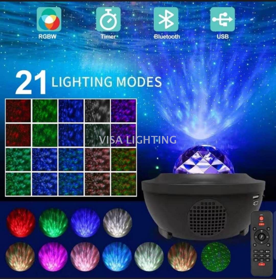 LED music Starry Sky Projection LIGHT LED Bluetooth voice controlled laser light full star flame water pattern light